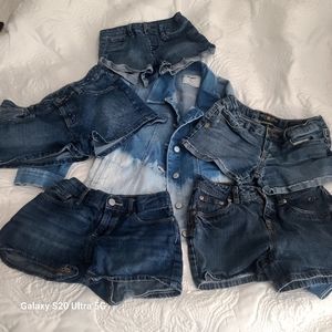 5 pair shorts and jeans jacket